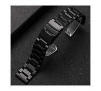 ZZDH uhrenarmband edelstahl 18mm 19mm 20mm 21mm 22mm 23mm 24mm 25mm Edelstahl Armband Massive Metall Männer Frauen Strap Armband Uhr Band Zubehör (Band Color : Black, Band Width : 25mm)