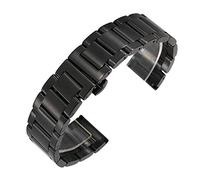 ZZDH uhrenarmband edelstahl 18mm 20mm 22mm 24mm Edelstahl Watch Strap Männer Frauen Metall Solide Handgelenk Band Armband Armband mit Werkzeugen (Band Color : Black, Band Width : 24mm)