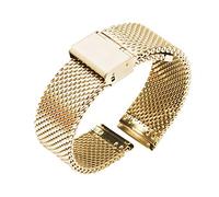 ZZDH uhrenarmband edelstahl 18mm 20mm 22mm 24mm Universal Armbandband Schnellspanner Uhr Band Mesh Edelstahlband Armband Armband Schwarz (Band Color : Gold, Band Width : 18mm)