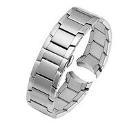 ZZDH uhrenarmband edelstahl 22mm Massive Edelstahlband Schmetterlingsschnalle Herren Ersatzmetallband Armband (Band Color : Silver, Band Width : 22mm)
