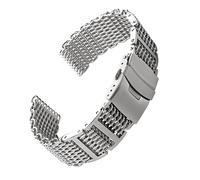 ZZDH Uhrenarmband Edelstahl Metall Mesh Uhrenband Für Männer Frauen Armband Ersatzband Uhrband 20mm 20mm 24mm (Color : Silver, Size : 20mm)