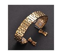 ZZDH Uhrenarmband Metall atmungsaktiver Edelstahlband, austauschbares Armband-Armband Schnellspanne Edelstahl 12mm-26mm Geeignet für Männer und Frauen (Band Color : Gold, Band Width : 17mm)