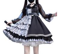 ZZEQYG Kawaii Lolita Gothic-Kleid für Damen und Mädchen, Anime, gebrochene Puppe, Kostüm, abschließbares Kleid (Größe L, Schwarz)