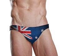 ZZKKO Badehose Bikini Nationalflagge Strand Bikini für Herren Schwimmunterwäsche Sport Gr. S 7-9, Australien Flagge Grunge