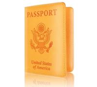 ZZTWER Amerikanischer Reisepasshalter, Reisepass-Schutzhülle, antimagnetische Reisepasshülle, Tickethalter, Karte, ultradünne Hülle Reisepasshüllen(Orange)