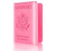 ZZTWER Amerikanischer Reisepasshalter, Reisepass-Schutzhülle, antimagnetische Reisepasshülle, Tickethalter, Karte, ultradünne Hülle Reisepasshüllen(Rose)