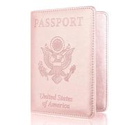 ZZTWER Amerikanischer Reisepasshalter, Reisepass-Schutzhülle, antimagnetische Reisepasshülle, Tickethalter, Karte, ultradünne Hülle Reisepasshüllen(Light pink)