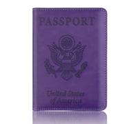 ZZTWER Amerikanischer Reisepasshalter, Reisepass-Schutzhülle, antimagnetische Reisepasshülle, Tickethalter, Karte, ultradünne Hülle Reisepasshüllen(Purple)