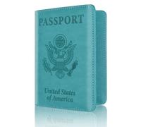 ZZTWER Amerikanischer Reisepasshalter, Reisepass-Schutzhülle, antimagnetische Reisepasshülle, Tickethalter, Karte, ultradünne Hülle Reisepasshüllen(Bleu)