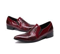 ZZveZZ Herren Sommer Herbst Casual Lederschuhe Nachtclub Friseur Blau Rote Lederschuhe (Color : Red, Size : 41 EU)