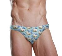 ZZXXB Alpaka-Gänseblümchen-Blumen-Badeunterwäsche, schnell trocknend, Badeanzug, Bademode mit Kordelzug, S-3XL, blau, S