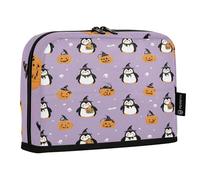 ZZXXB Federmäppchen mit Halloween-Pinguin-Kür ach, Stand-up-Federmäppchen mit Reißverschluss, für Jungen, Mädchen, Studenten
