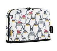 ZZXXB Federmäppchen mit Winter-Cartoon-Pinguin-Fach, Stand-up-Federmäppchen mit Reißverschluss, für Jungen, Mädchen, Studenten