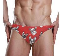 ZZXXB French Bulldog with Love, Herren-Badehose, Slip, schnelltrocknend, Badeanzug, Bademode mit Kordelzug, S-3XL, rot, XXL