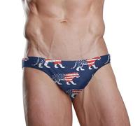 ZZXXB Herren-Badehose, Motiv: amerikanische Flagge, Tiger, schnelltrocknend, Badeanzug, Bademode mit Kordelzug, S-3XL, blau, 3XL