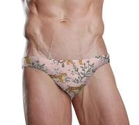 ZZXXB Tiger Herren-Badehose, Pfirsichblumen, schnelltrocknend, Badeanzug, Bademode mit Kordelzug, S-3XL, rose, S