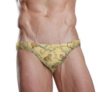 ZZXXB Tiger Herren-Badehose, schnell trocknend, Badeanzug, Bademode, mit Kordelzug, Größe S-3XL, gelb, M