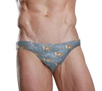ZZXXB Tiger Snowflakes Herren-Schwimmunterwäsche, Slip, schnelltrocknend, Badeanzug, Bademode mit Kordelzug, S-3XL, blau, 3XL