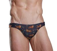 ZZXXB Tiger Xmas Herren-Badehose, Tannenzweig, schnelltrocknend, Badeanzug, Bademode mit Kordelzug, S-3XL, blau, S