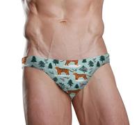 ZZXXB Tiger Xmas Tree Herren-Schwimmunterwäsche, Slip, schnelltrocknend, Badeanzug, Bademode mit Kordelzug, S-3XL, grün, M